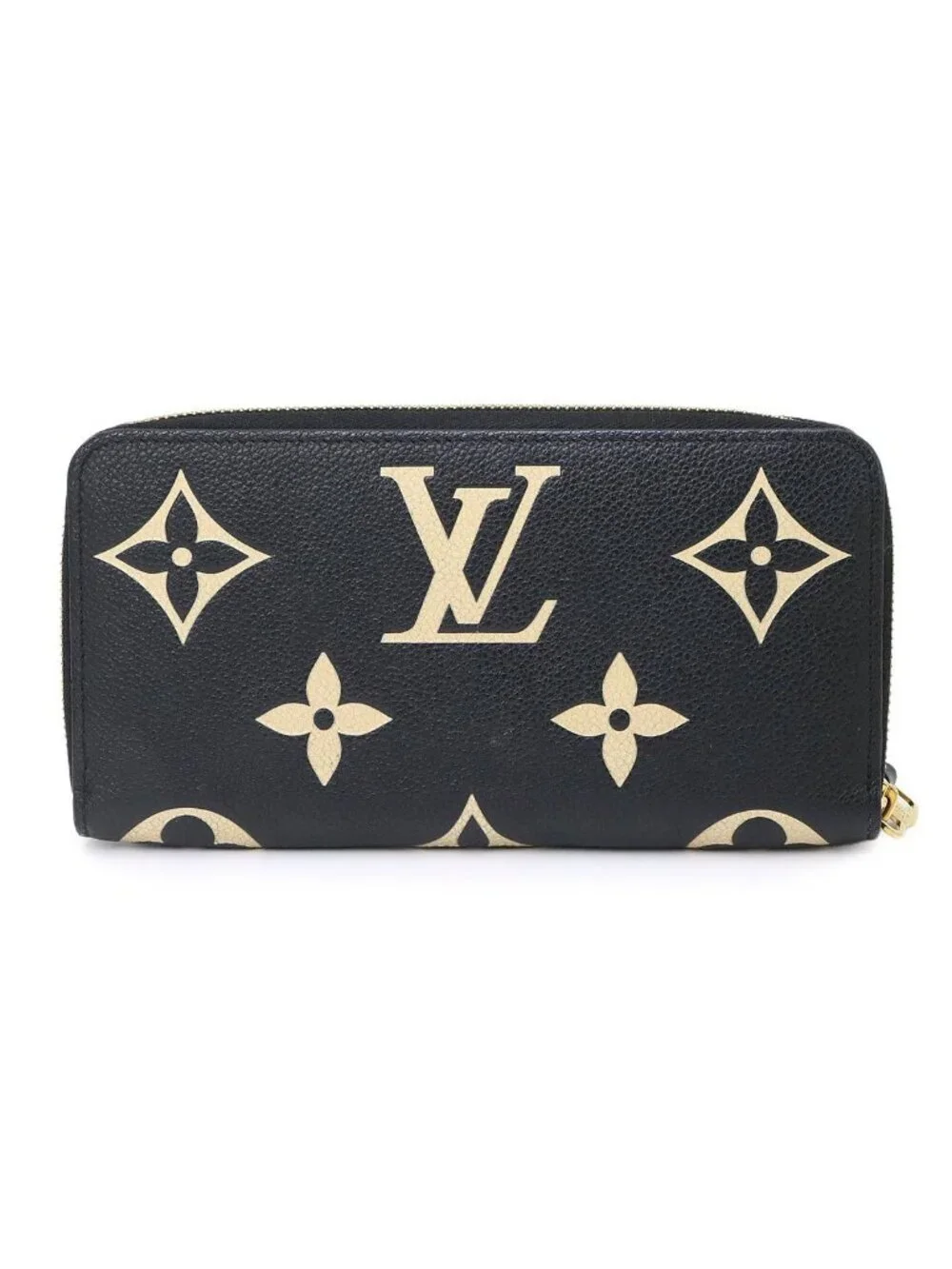 Louis Vuitton Bicolor Monogram Empreinte Zippy Wallet Leather Black